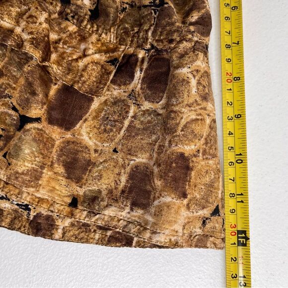 Chicos Silk Open Front Animal Print Jacket Long Sleeve Peplum Women Large Browns - Picture 9 of 11